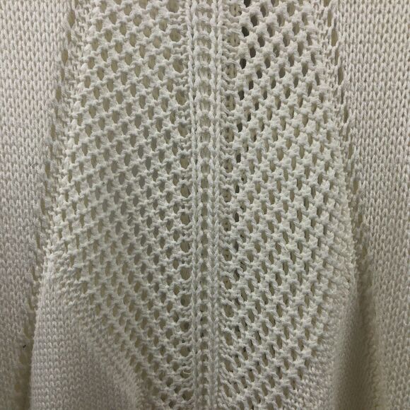 Charming Charlie Sweater Women M Ivory Open Knit Pullover Stretch Hi Low Casual - Picture 10 of 12